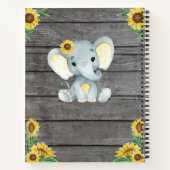 Geel Meisje, Olifant Boek Baby shower Rustiek (Achterkant)