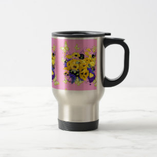Geel meisje Roze vlinder Floral door Sharles Reisbeker