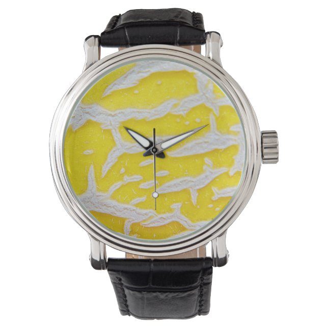 Geel meloenpatroon horloge (Voorkant)