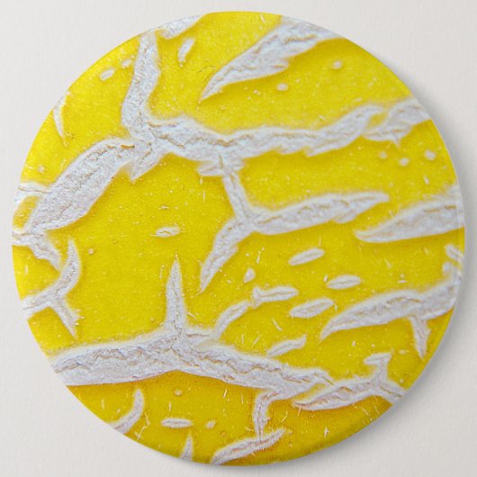 Geel meloenpatroon ronde button 6,0 cm (Voorkant)