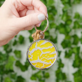 Geel meloenpatroon sleutelhanger (Hand)