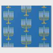 geel - menorah hanukkah - joodse krant cadeaupapier (Vlak)