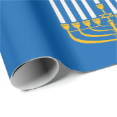 geel - menorah hanukkah - joodse krant cadeaupapier (Rol Hoek)