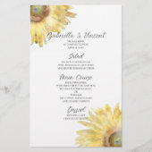 Geel menu Waterverf van zonnebloemen (Voorkant)