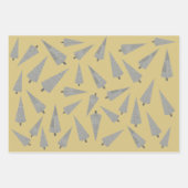 Geel Merry Christmas Houndstooth Tree Pattern Inpakpapier Vel (Voorkant 2)