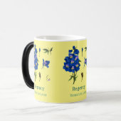 Geel met blauw larkspur bloemen Romance Lover Magische Mok (Voorkant links)