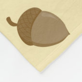 GEEL MET BRUINE & ORANJE HERFST EIKELS FLEECE DEKEN (Hoek)