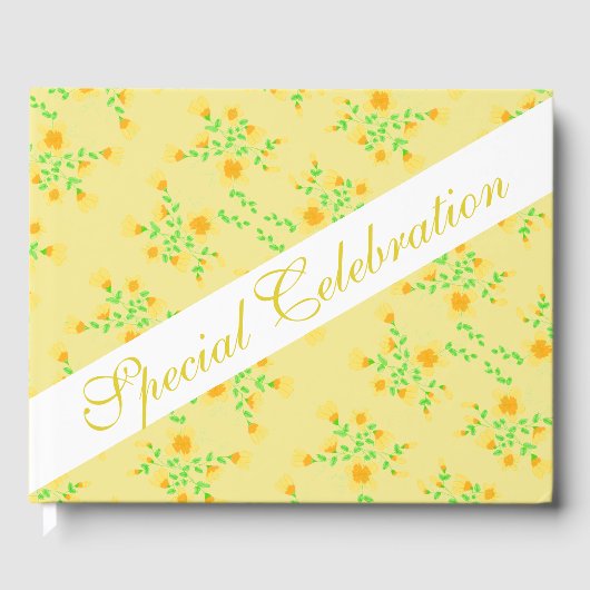 Geel met Floral Gastenboek (Voorkant)