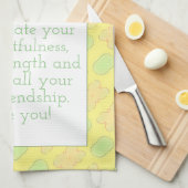 Geel met Floral Theedoek (Quarter Fold)