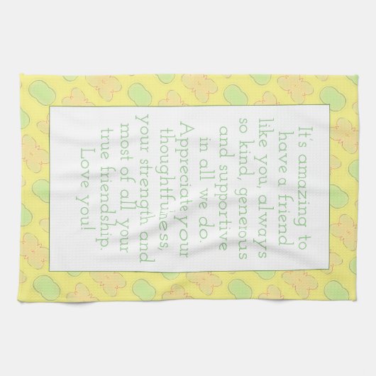 Geel met Floral Theedoek (Horizontaal)