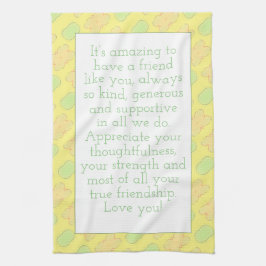 Geel met Floral Theedoek