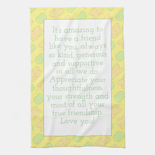 Geel met Floral Theedoek (Verticaal)