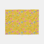 Geel met gekleurd universum fleece deken (Voorkant (Horizontaal))