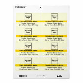 Geel met gemarkeerde merknaam Verzendlabel (Full Sheet)