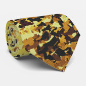 Geel met gouden kleur vermengd met ontwerp van zwa stropdas (Opgerold)