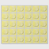 Geel met grijs Damaspatroon Cadeaupapier (Vlak)