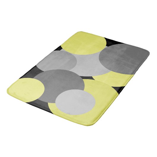Geel met grijze poka Dots Bath Mat (Gekanteld)