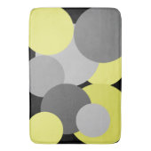 Geel met grijze poka Dots Bath Mat (Voorkant Verticaal)