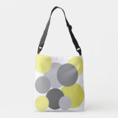 Geel met grijze pokadots Canvas tas (Achterkant)