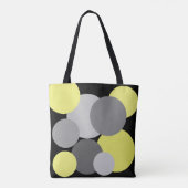 Geel met grijze pokadots tote bag (Achterkant)