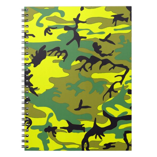 Geel met Groen Notitieboek Camouflage (Voorkant)