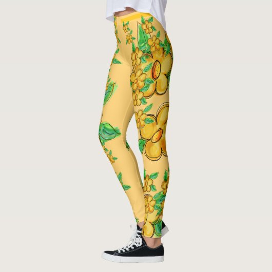 Geel met karameliseerde geel leggings (Links)