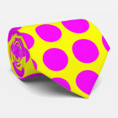 Geel met lichte paarse pokstippen stropdassen (Opgerold)