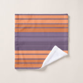 Geel met lila gestreepte patroon bad handdoek (Wasdoekje)