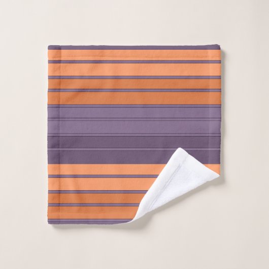 Geel met lila gestreepte patroon bad handdoek (Wasdoekje)