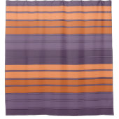 Geel met lila gestreepte patroon douchegordijn (Voorkant)