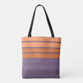 Geel met lila gestreepte patroon tote bag (Achterkant)