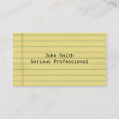 Geel, met manuscript gelinkt papier visitekaartje (Achterkant)