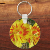 Geel met rode strepenventilator sleutelhanger (Voorkant)