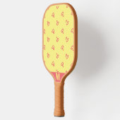 Geel met Roze Harten Modern Monogram Pickleball Paddle (Links)