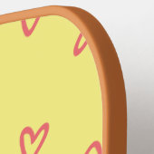 Geel met Roze Harten Modern Monogram Pickleball Paddle (Links Detail)