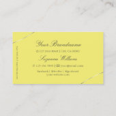 Geel met Shimmery Silver Decor Modern Visitekaartje (Achterkant)