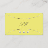 Geel met Silver Decor Diamonds en Monogram Visitekaartje (Voorkant)