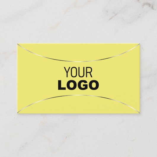 Geel met Silver Decor en gewoon stijlvol Logo Visitekaartje (Voorkant)