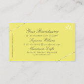Geel met Silver Decor en Monogram Professional Visitekaartje (Achterkant)