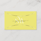 Geel met Silver Decor en Monogram Professional Visitekaartje (Voorkant)