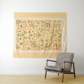 Geel met veelkleurig botanisch bloemontwerp wandkleed (In Situ (horizontaal))