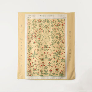 Geel met veelkleurig botanisch bloemontwerp wandkleed
