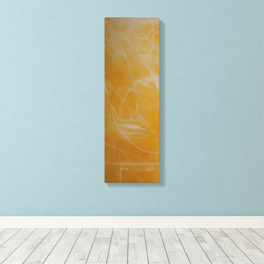 Geel met witte Abstracte canvas afdrukken (Insitu (Houten vloer))