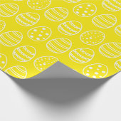 GEEL MET WITTE EENVOUDIGE EIEREN CADEAUPAPIER (Hoek)