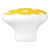 Geel met witte haarpunten keramische knop (Zijkant)