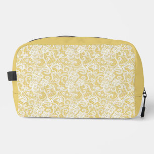 GEEL MET  WITTE KANT LOOK DESIGN TOILETTASJE