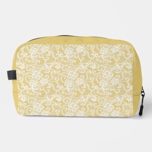 GEEL MET WITTE KANT LOOK DESIGN TOILETTASJE (Voorkant)