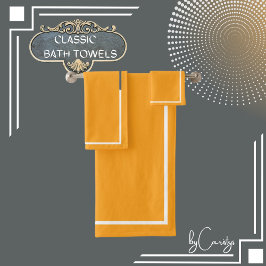 Geel met witte rand bad handdoek