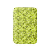 Geel met zwart helder neon bloemenpatroon badmat (Voorkant Verticaal)