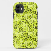 Geel met zwart helder neon bloemenpatroon Case-Mate iPhone case (Achterkant)